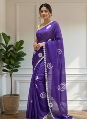 Premium Organza Bandhani Style Saree