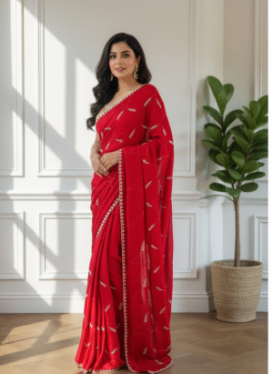 Luxurious Chinon Sparkle Handwork Drape