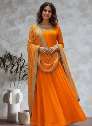 Georgette Zardozi Empire Gown
