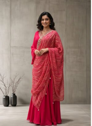 Pure Crape Saree Look