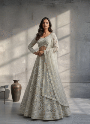 Net Pearl Sequence Lehenga