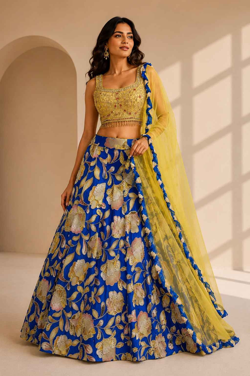 Discover timeless elegance with this signature Mansa Sarees wedding ensemble.